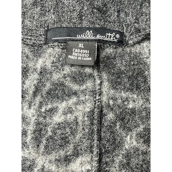 Willi Smith‎ Cardigan Sweater Women X-Large Gray Boiled Wool Embroidered V Neck - Picture 6 of 7